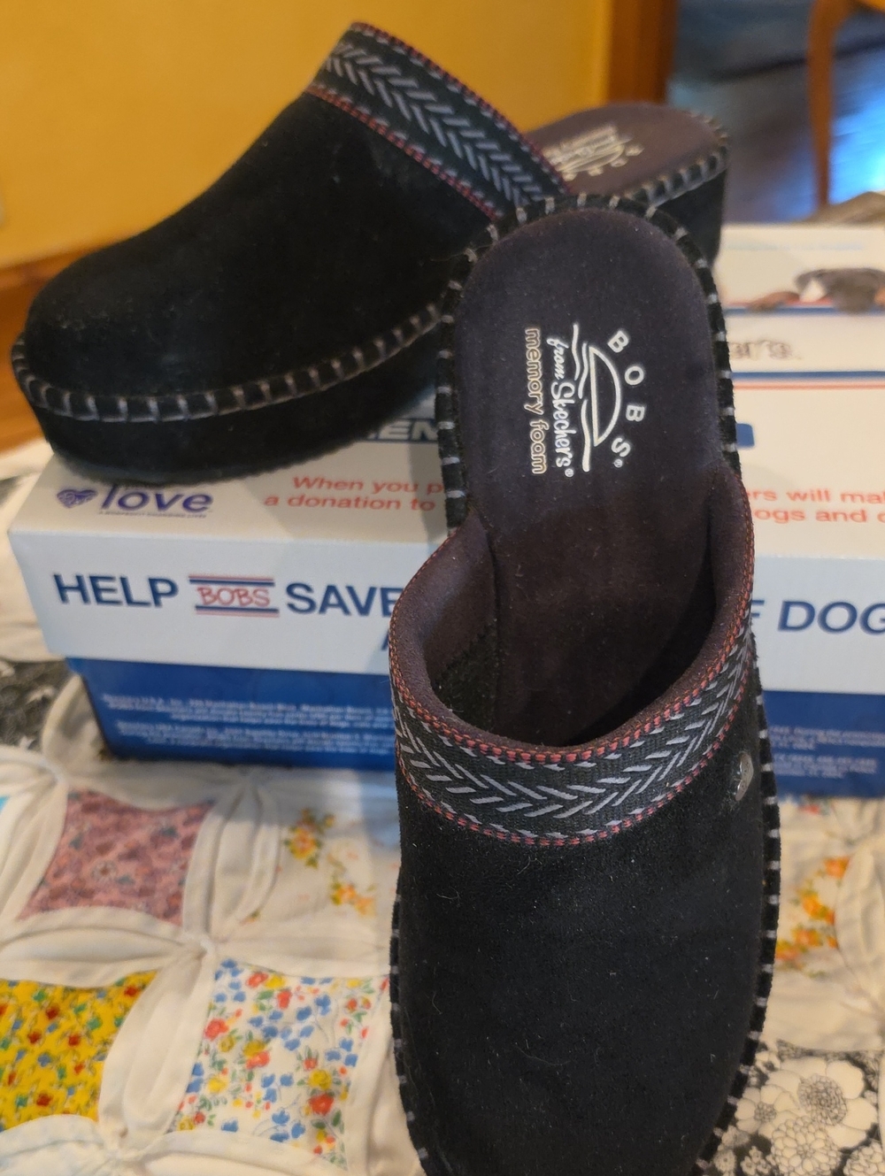 B.O.B.s Black Slip-On Mules